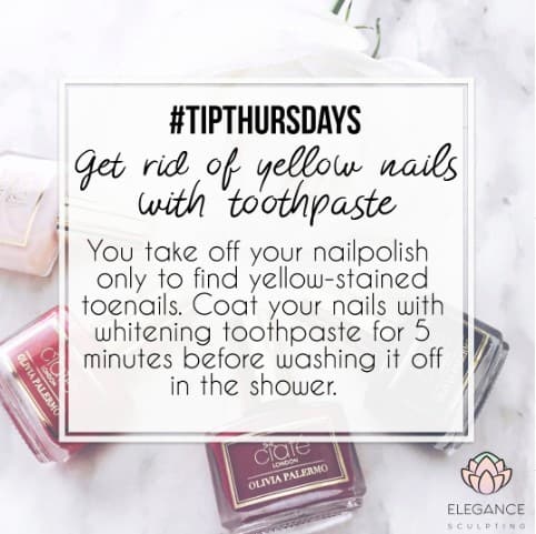 #TipThursday - Yellow Nail Correction - Elegance Sculpting Vancouver B.c