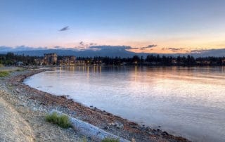 Parksville british columbia beautiful beachside dinner time night shot photo spa